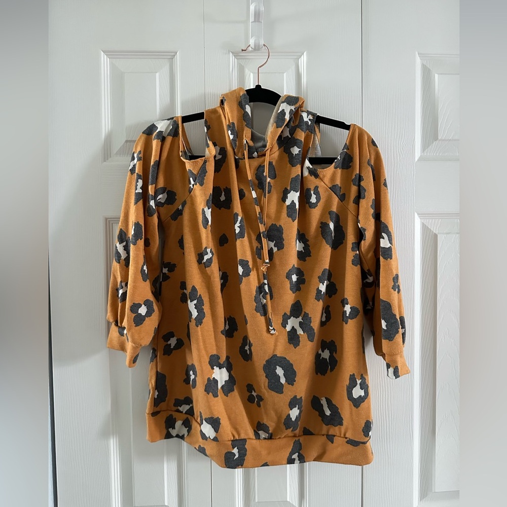 Leopard Print Women's Top - Orange and Black